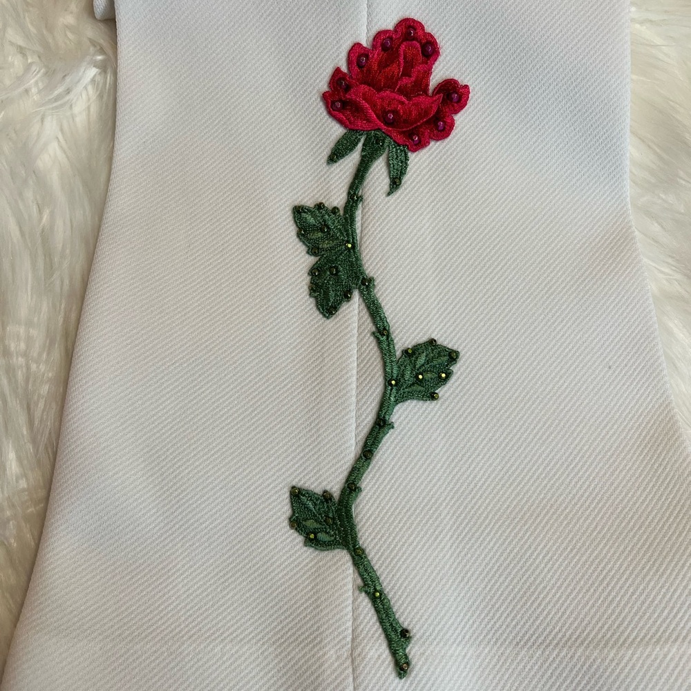 VINTAGE 2 Piece Western Embroidered Rose Set (Button-Up + Flare Pant) - Picture 13 of 14